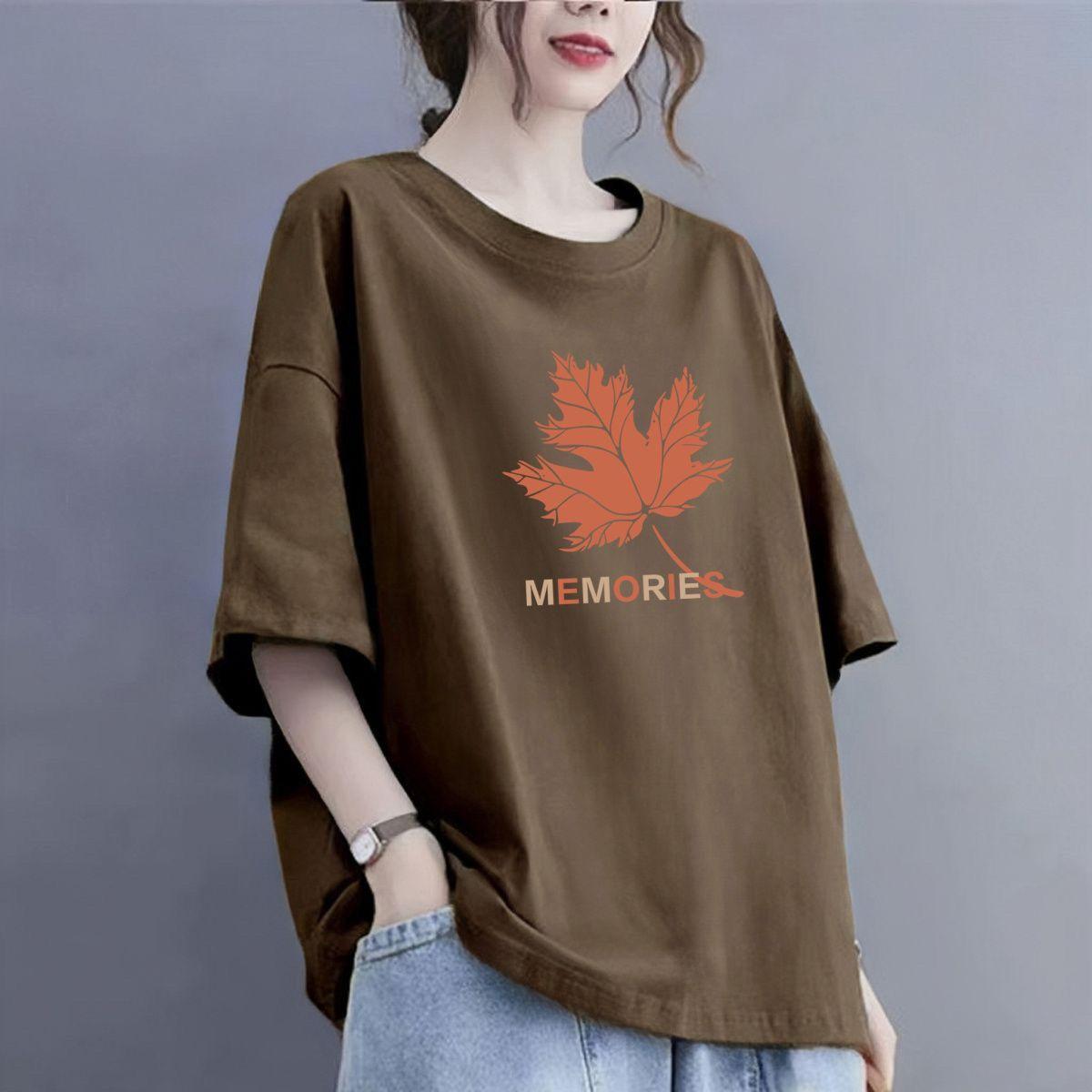 

Футболка из хлопка с короткими рукавами, женская летняя, большого размера, свободная, модная, повседневная, с короткими рукавами 2XL