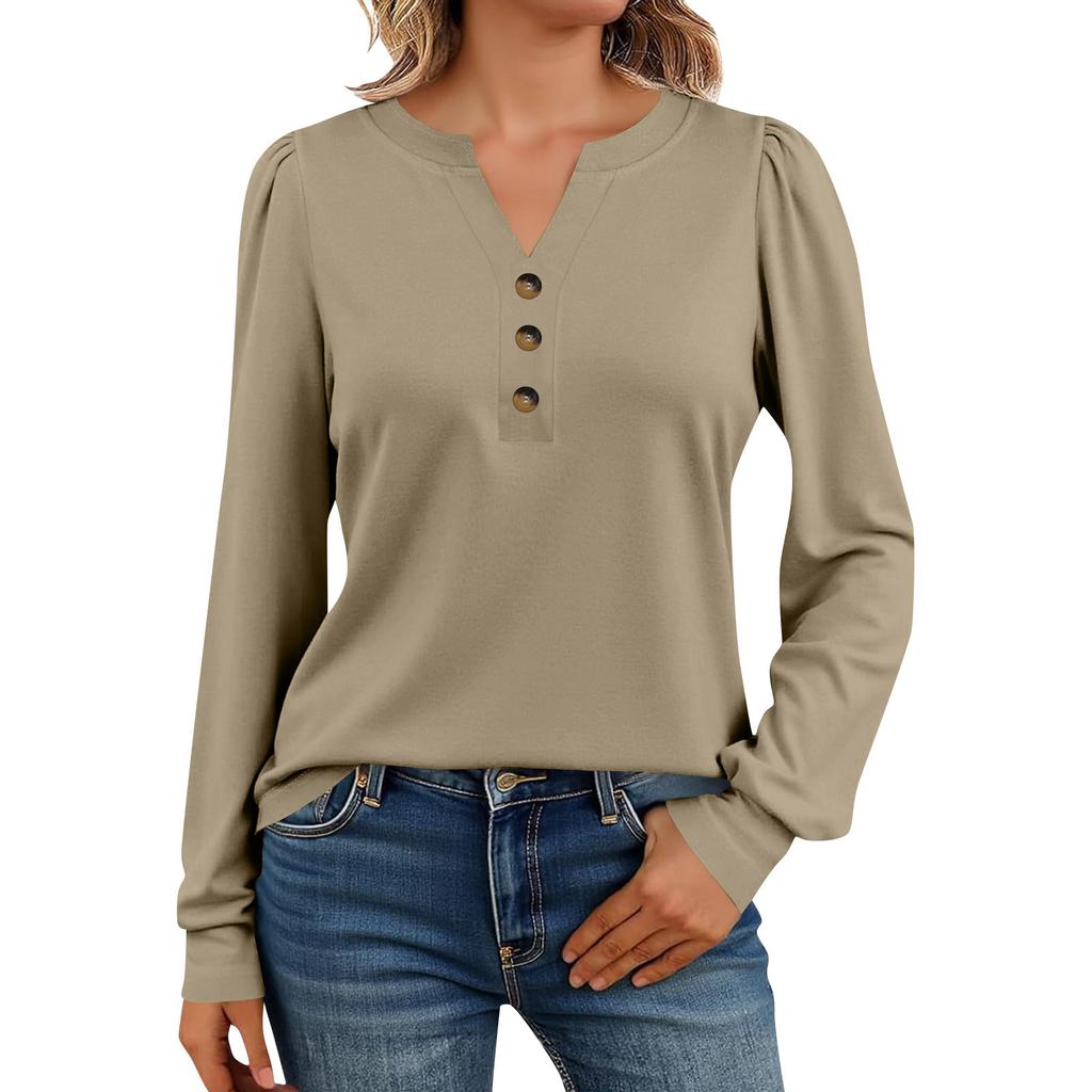 Women's Long Sleeve Shirts Henely Casual Tops Trendy Blouses Cute T-Shirts