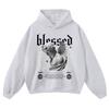 Unisex Oversized Cotton Hoodie With Vintage Print - Loose Fit Streetwear Sweatshirt Men Women