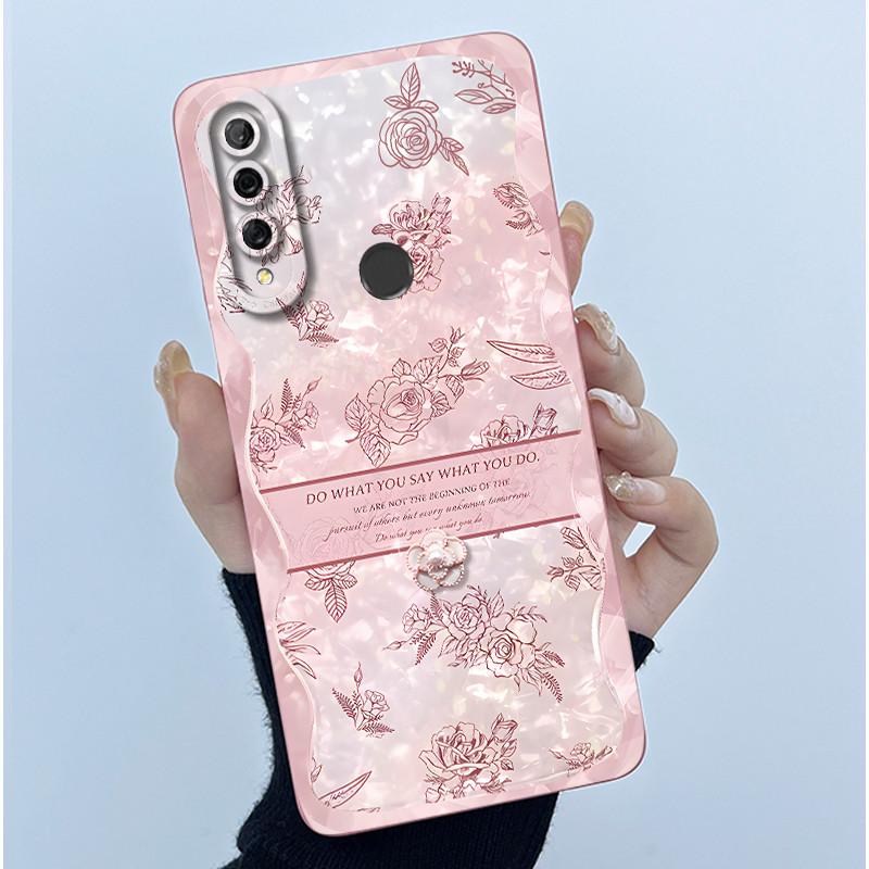 Case For Huawei Y9s Y9 Prime 2019 Simplicity flower Liquid Soft Silicone TPU Protective Back Cover For Huawei Y9 Prime 2019 Capa