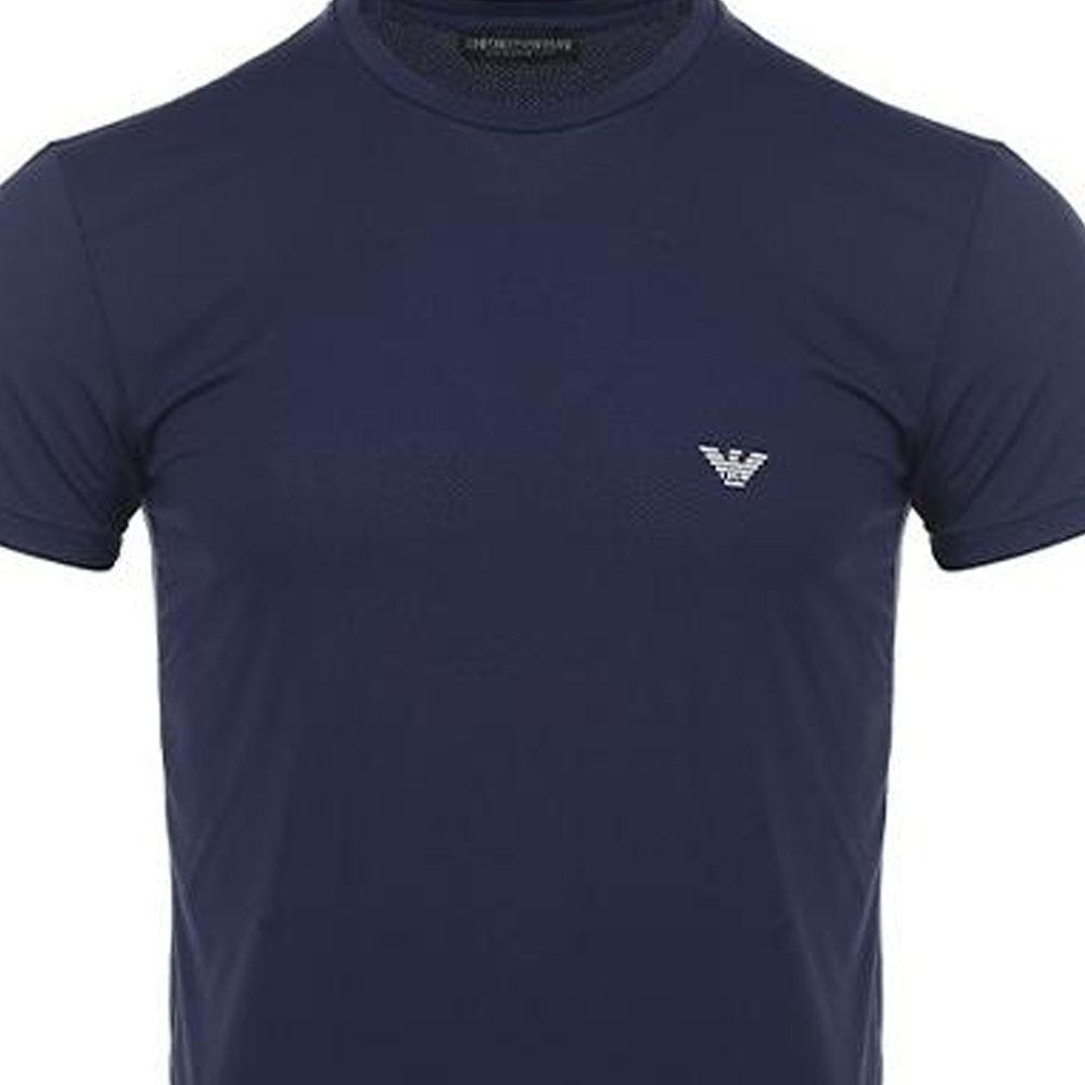 Emporio Armani T-Shirts Men's Dark Blue Crew Neck Moderate Straight Fit 111035-2R537-90535