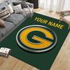 Individueller Name, Green Bay Packers Heim-Sofa-Dekoration für Wohnzimmer & Schlafzimmer, Rutschfeste Spiel-Flanell-Bodenmatte für Spielzimmer