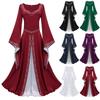 Mittelalterliches Europäisches Farbblock-Gown mit Glockenärmeln für Damen