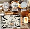Halloween Skeleton Placemats Set of 4, 12x18 Inch Pumpkin Bats Table Mats, Washable Heat Resistant Place Mats for Kitchen