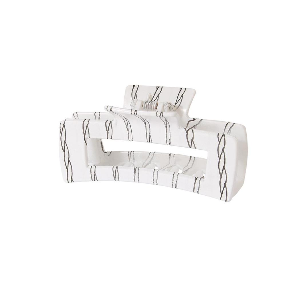 10,5CM Vintage klip na vlasy žralok s leopardím vzorem: Evropská a americká geometrická spona do vlasů pro všestranné drdoly