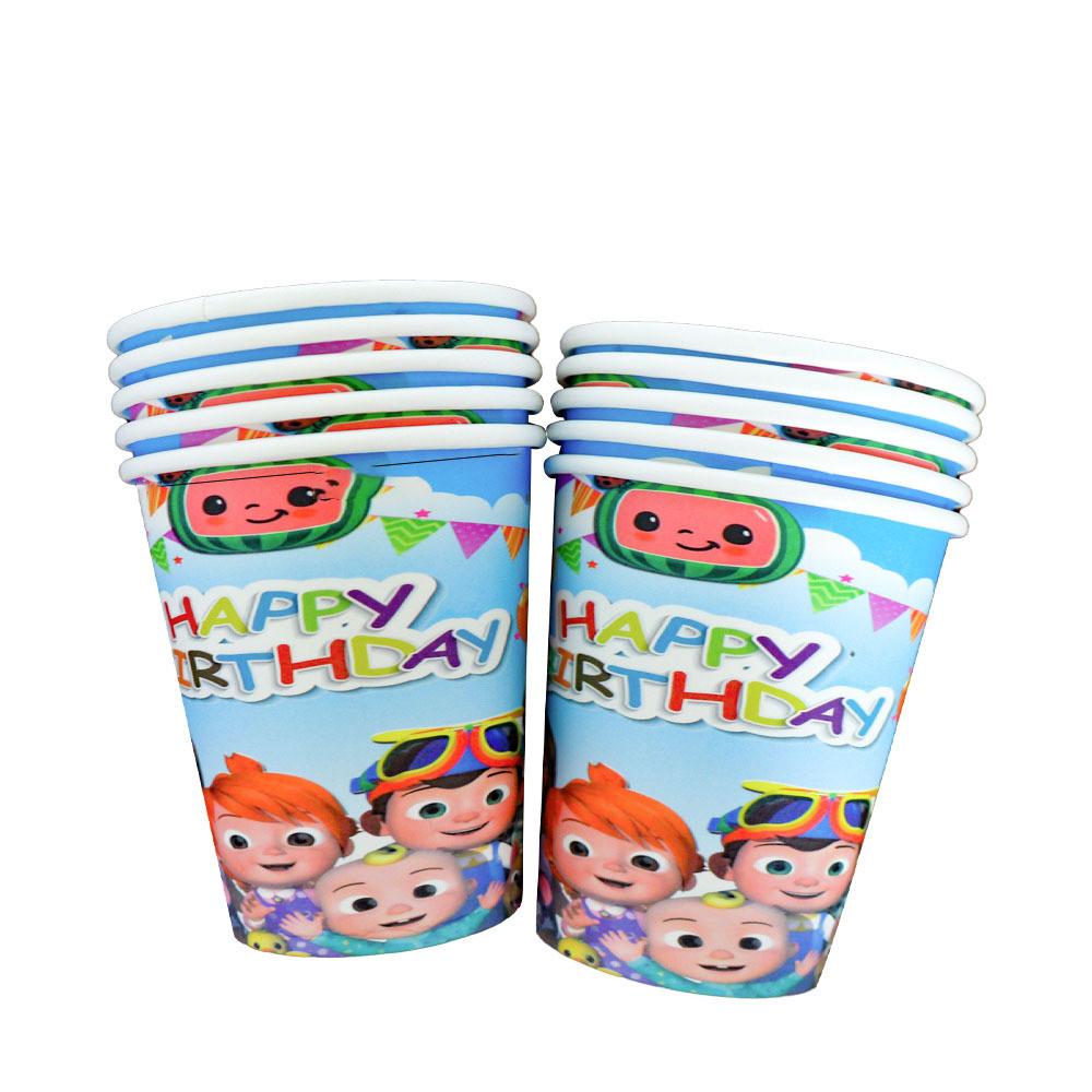 Theme Cartoon Birthday Party Supplies Set With Paper Napkins Cups