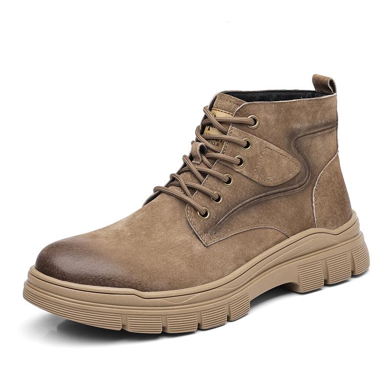 Britse Hoge Casual Sport Retro Werklaarzen voor Mannen Herfst Winter Mode Platform Schoenen Man Nieuwe Designer Leren Laarzen Man