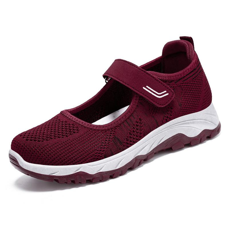 Women's Shoes Spring Women's 2025 New Casual Single Shoes Women's Shoes Breathable Velcro Middle-aged and Elderly Mother Shoes