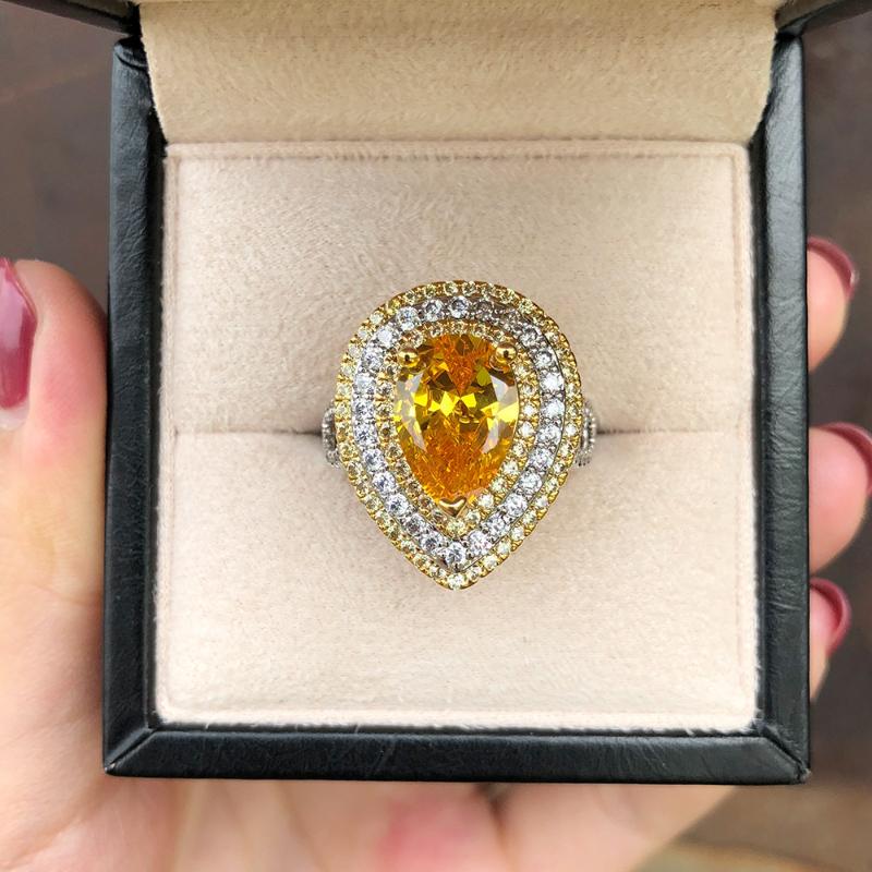 Gica Gema S925 Sterling Silber Mode Wassertropfen Temperament Klassischer Ring für Frauen Weiblicher feiner wunderschöner hochwertiger Schmuck Geschenk Hochzeit Verlobung