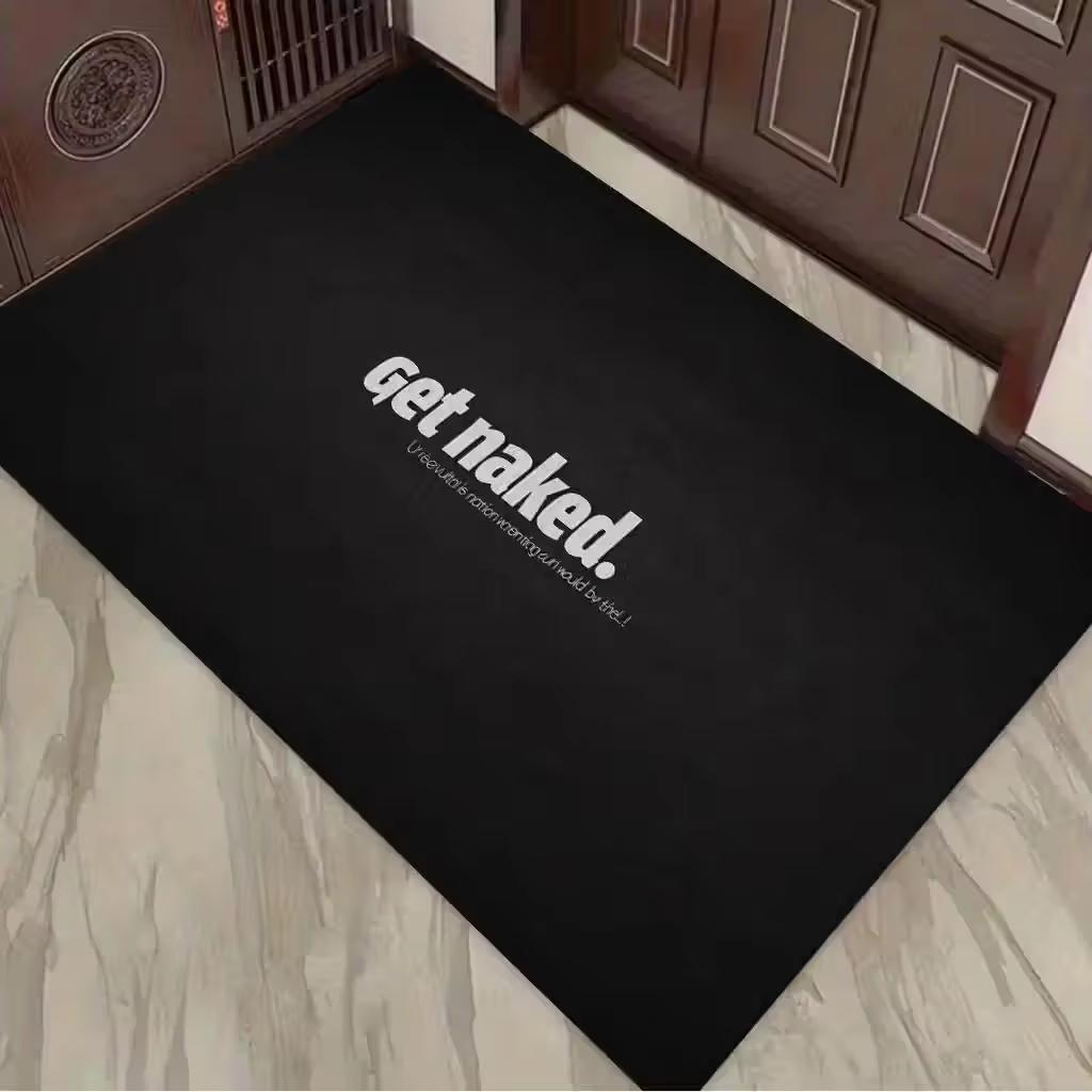 Tapis de Porte Humoristique Avis Parental Contenu Explicite Motif Style Feutre Antidérapant Tapis d'Entrée pour Décoration de Maison 60X90CM (2X2.95FT