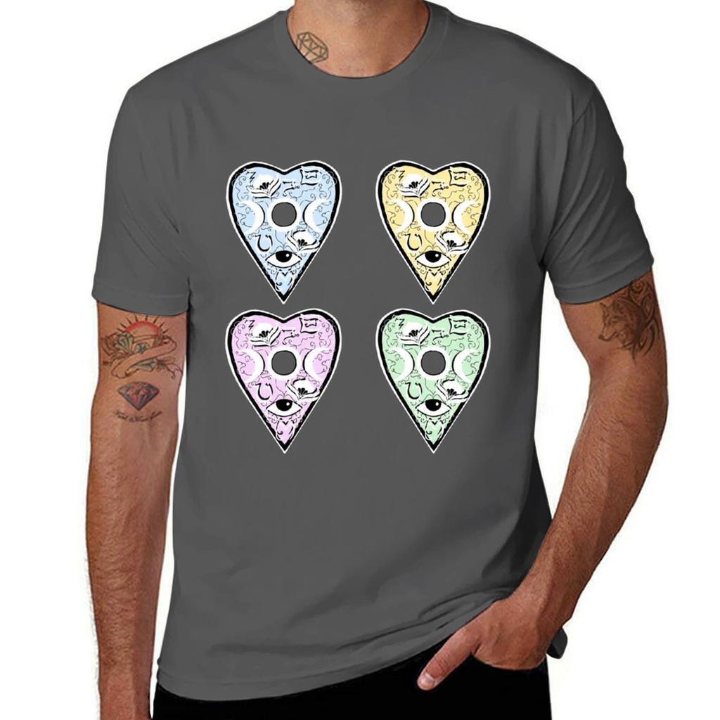 Ouija Planchette Hearts Tshirt Art Pattern Printed Casual Top