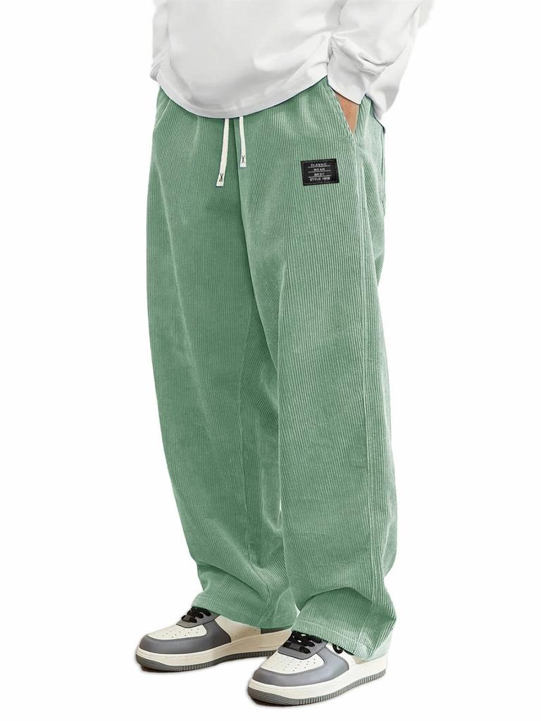 2025 Autumn New European and American Men's Loose Comfortable Long Pants Corduroy Casual Pants for Men