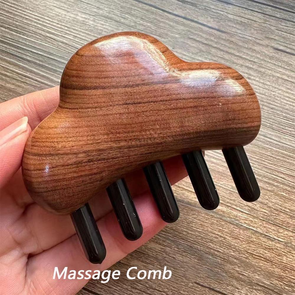 New Cloud Lotus Massage Comb Anti-Static Meridian Massage Wooden Comb Hair Care Scalp Beauty Horn Combs