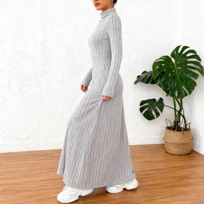 Yousheng Sweater Dress for Women Casual Long Sleeve High Neck Ribbed Knit A-Line Dress Fall Winter Pullover Tunic Maxi Dress