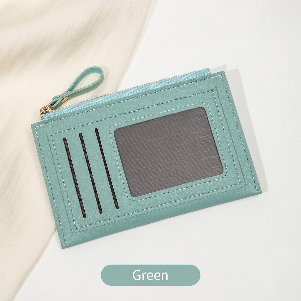 Fashionable Ultra-thin Women's Card Bag Simple Mini Compact PU Leather Credit Card Wallet Portable Short Multi Slot Zero Wallet
