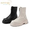 Fashion AIYUQI Women Chelsea Boots Genuine Leather 2025 New Warm Winter Boots Women Non Slip British Style Front Zipper Women Booties