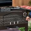 3-in-1 Charcoal BBQ, with Shelves - Black