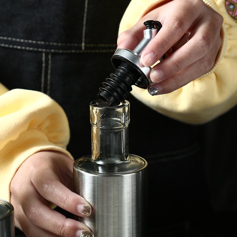 Condimente de sticlă din oțel inoxidabil Set de sticle de condimente de bucătărie de uz casnic sticlă de sos de soia sticlă de condimente