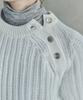 IHR Round Neck Button Knit / White