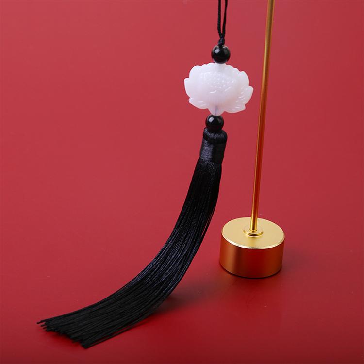 2pcs/Lot White Lotus Pendant Tassel Hanging Tassel Silk Fringe Bangs Flower Tassel Trim Key For Curtains Home Decor Accessories