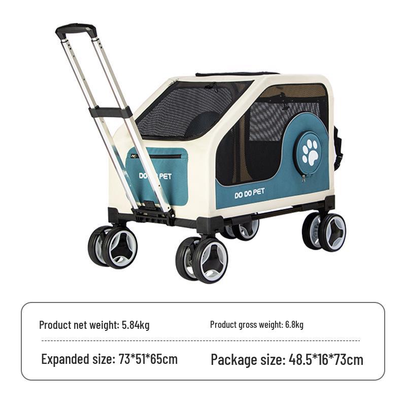 Fashionable Two-Way Foldable Pet Stroller & Carrier for Cats and Dogs, Detachable