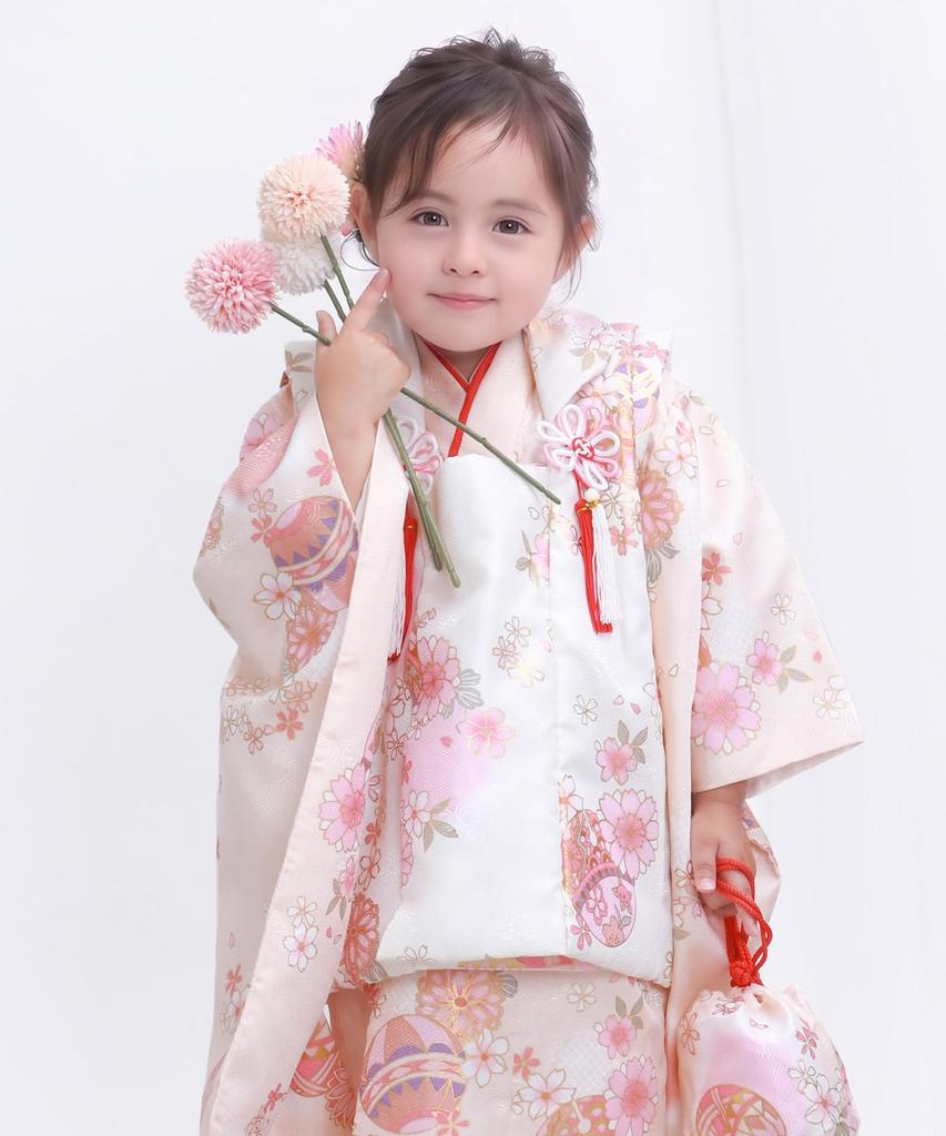 Kimono Haori Full Muted Color B Kasumidaidai No Mari [KYOETSU] [Kyouetsu] Shichi-Go-San 3-year-old Girl's Set, Jacket, Accessories, Set, 754, (7.
