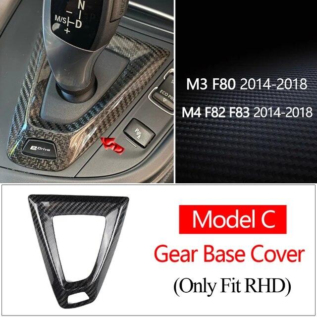 Carbon Fiber For BMW M2 F87 M3 F80 M4 F82 F83 M5 F10 X5M F85 X6M F86 Gear Shift Knob Cover Gearshift Shifter Sticker