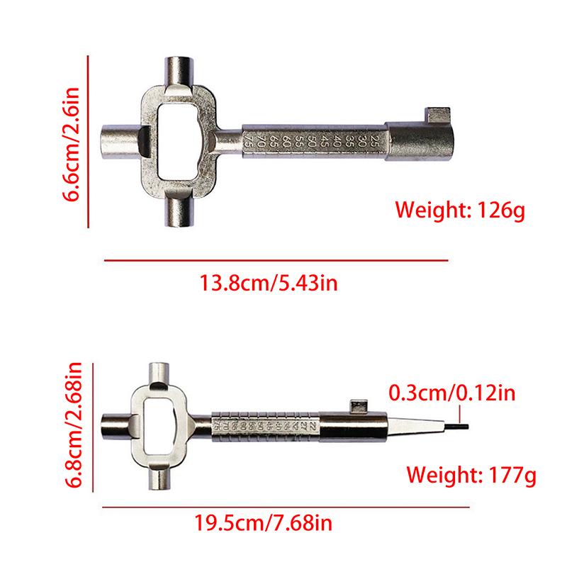 Outils Multifonctions, Clés de Bâtiment et Clés de Serrurier pour Cylindres de Serrure, Outils de Mesure pour Cylindre de Serrure Clé de Construction 6 en 1