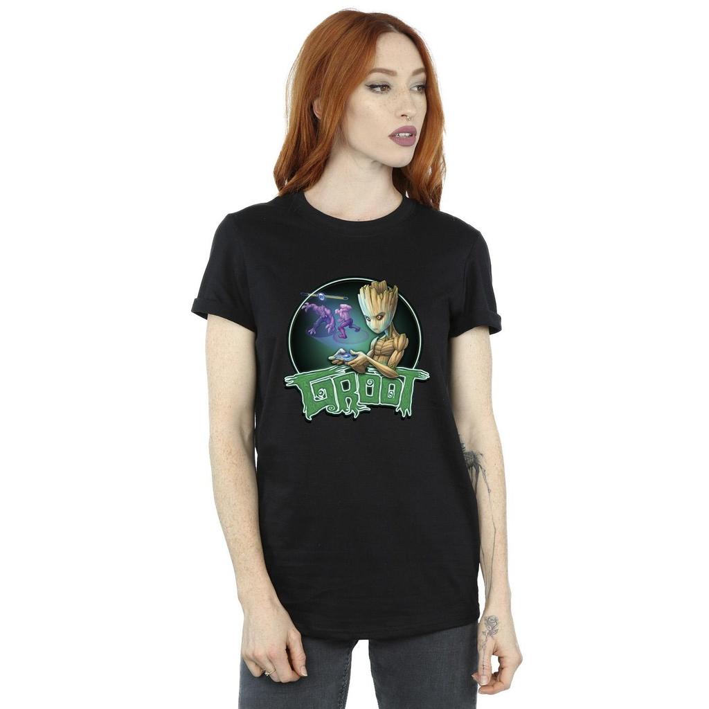 Marvel Womens/Ladies Guardians Of The Galaxy Groot Gaming Ring Cotton Boyfriend T-Shirt