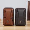 New Men's Waterproof Cowhide Mobile Phone Waist Bag and Coin Purse