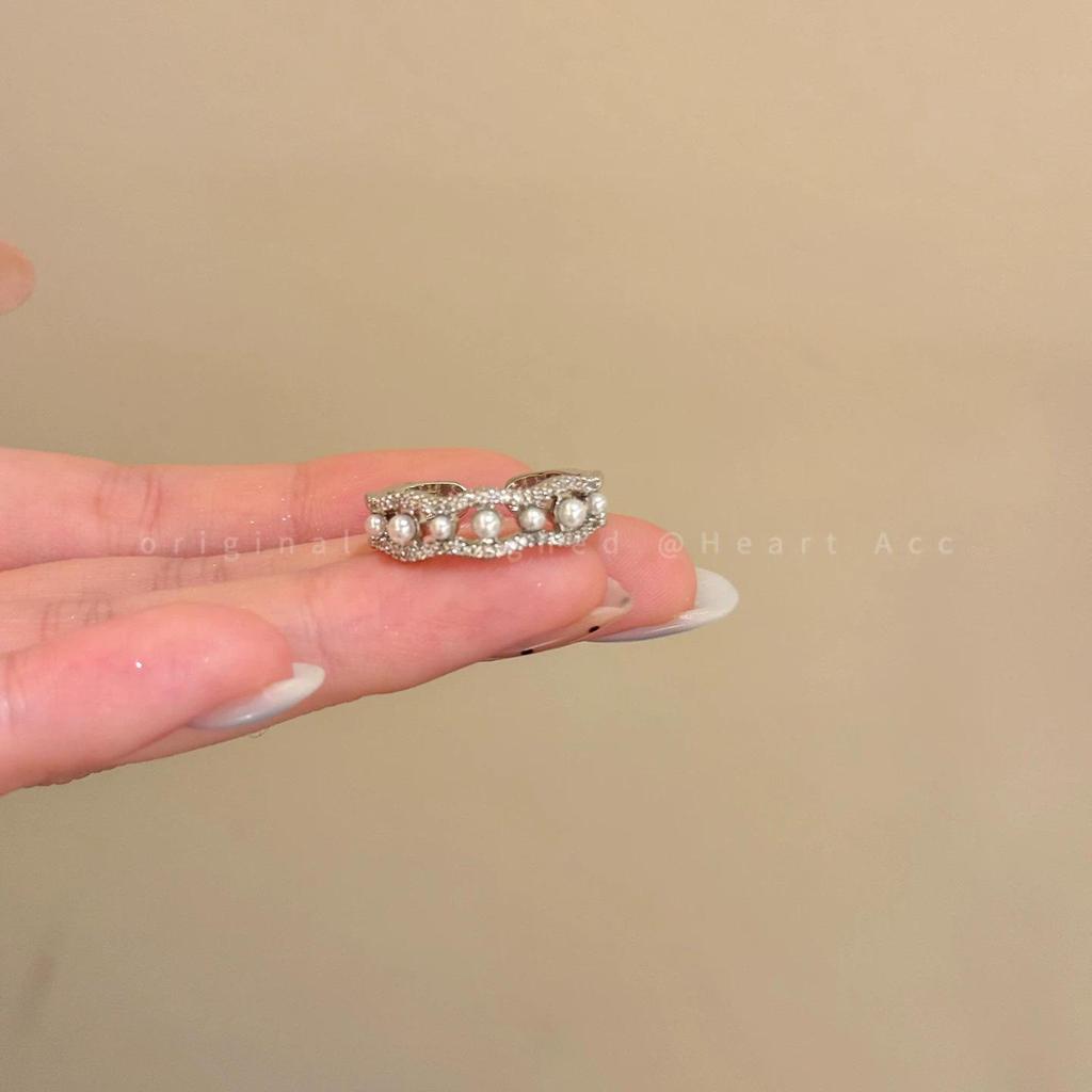 Stylish Silver Zircon Ring for Women - Light Luxury Open Design, Perfect for Index Finger