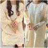 Gentle on the Room Long Winter [GDenFrog] Women's Pajamas, Nightgown, One-piece, Double-layered Gauze, Skin, Body-Shaping, Wear, Loungewear, Sleeves,