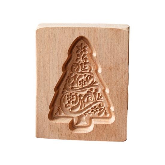 Wooden 3D Cookie Mold Animal Flower Snowflake Santa Food Grade Non-stick Dishwasher Safe Chocolate Biscuit Candy Mould Baking Tools Kitchen Supplies