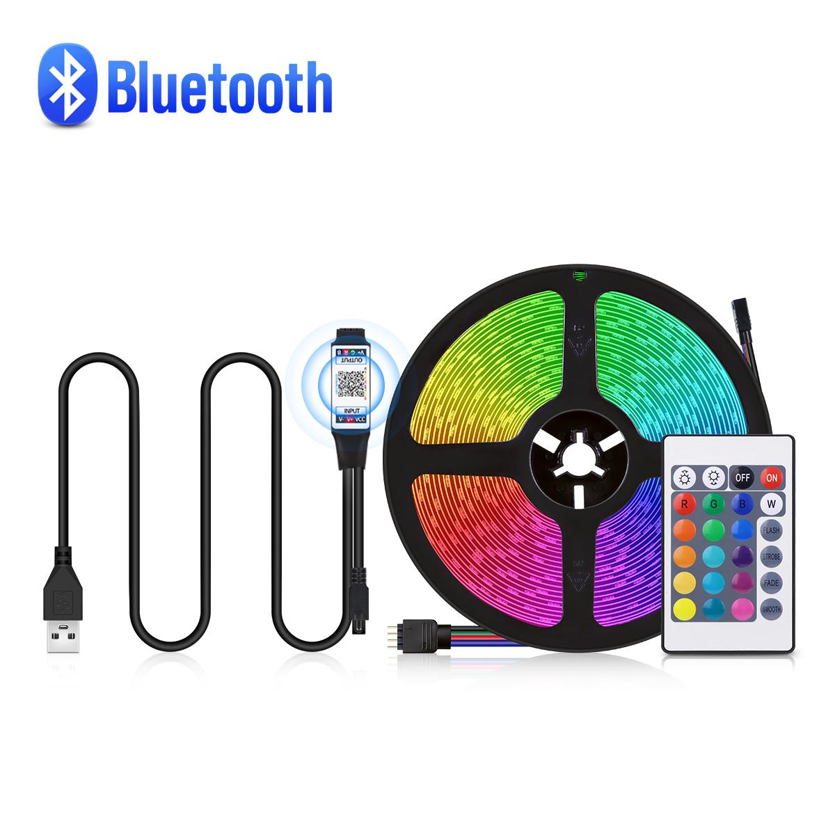 

10M/15M/20M USB 5V Bluetooth 5050 светодиодная лента RGB с дистанционным управлением гибкая лента для ламп для телевизора настольная подсветка диодная лента декор комнаты 20m