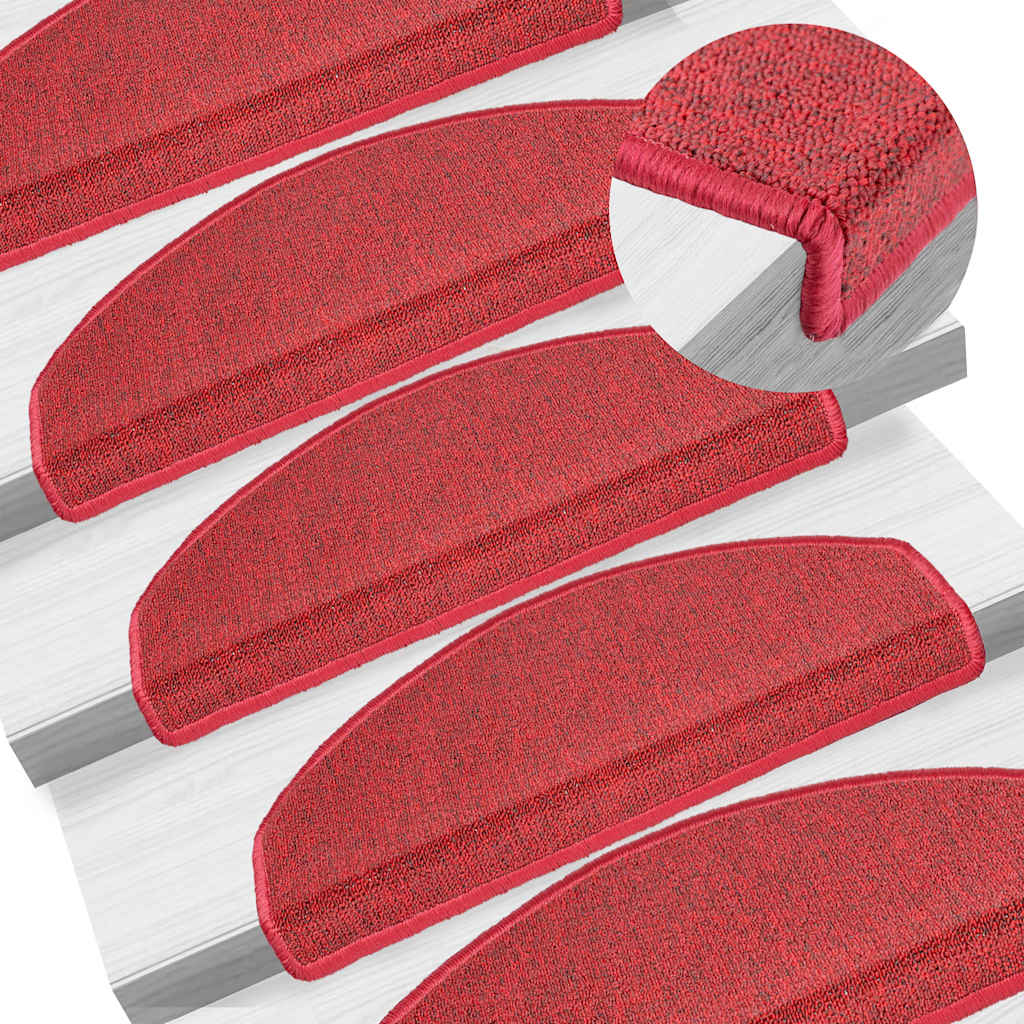 Step Mats 20 pcs. 65 x 24 x 4 cm Red Semi Circular Large
