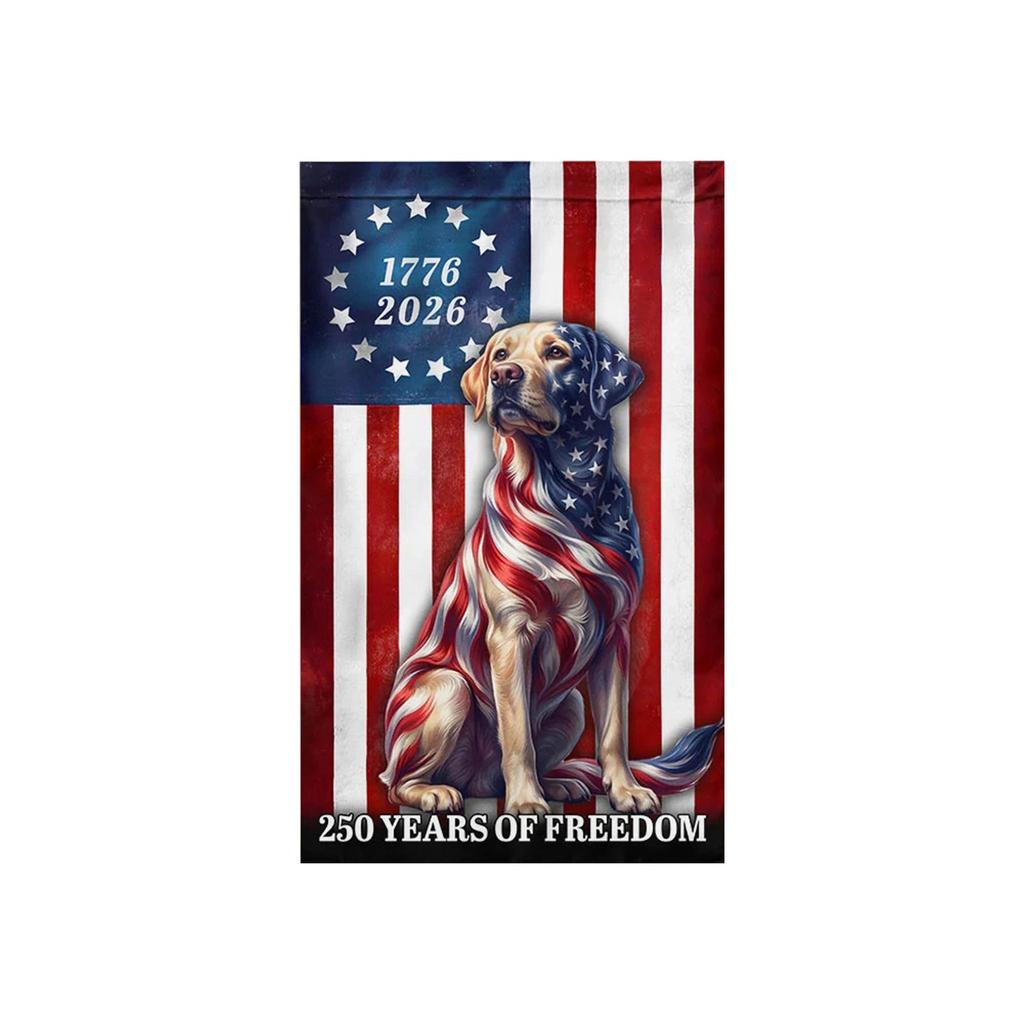 250 Years of Freedom Garden Flag Single Sided 30X45cm Decorative Outdoor Banner with Cat and Patriotic Design for Yard and Home Display