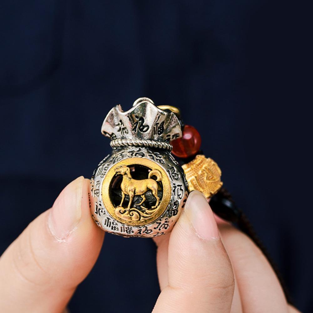 Loong 12 Zodiac Keyring Chinese Style Dragon Keychain Horse Lucky Bag Pendant  Backpack Decor