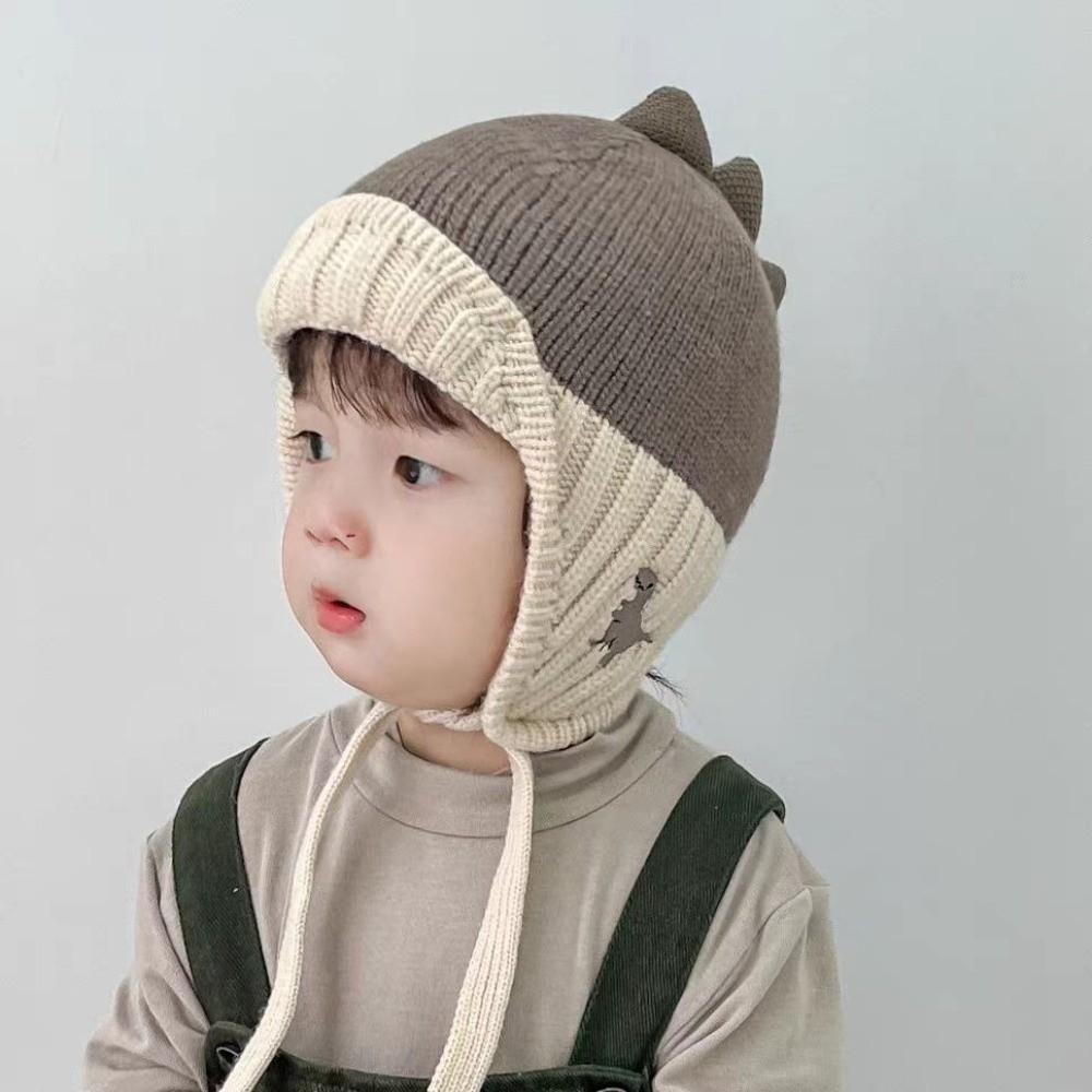 2-6Year Baby Knit Pullover Cap Liner Velvet Children's Hats Warm Ear Protection Hat  Boy Girl
