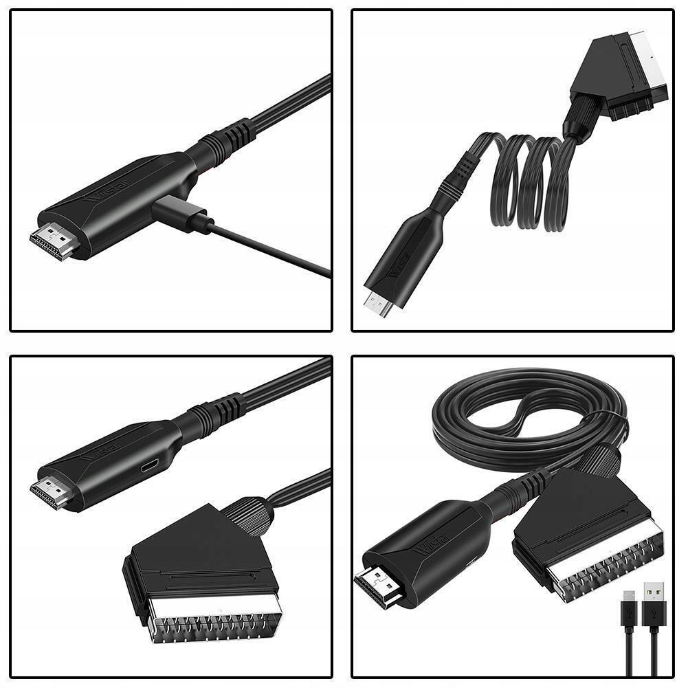 KABEL ADAPTER KONWERTER Z HDMI DO EURO / SCART 1080p PRZEJŚCIÓWKA TELEWIZOR