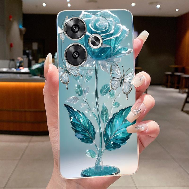 For Xiaomi Poco F6 5G Case Clear Luxury Fashion Butterfly Flower Soft Silicone TPU Casing For Redmi Turbo 3 PocoF6 5G Phone Case