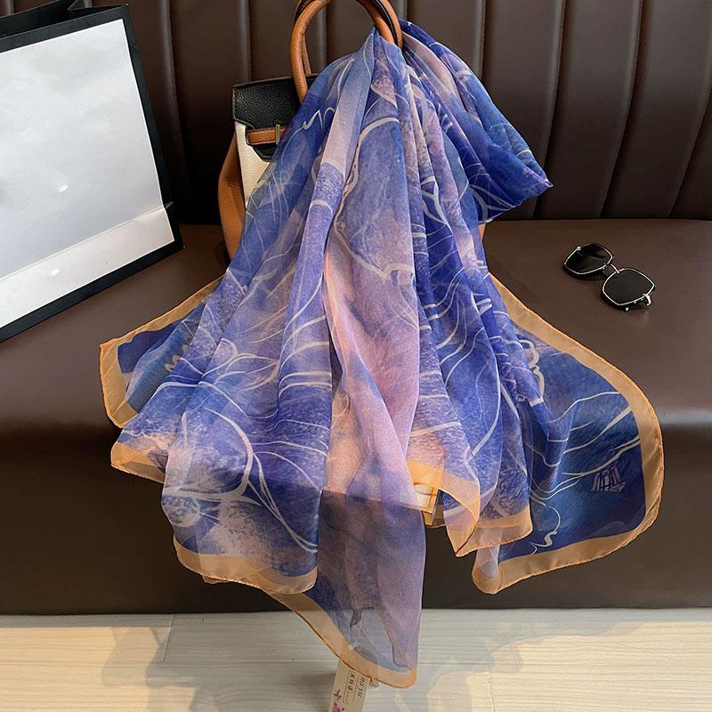 New Beach Stoles Sunscreen Wraps Shawls Silk Scarf Spring Foulard Female Hijab Scarves Wraps for Women Hijab Headband Bandana