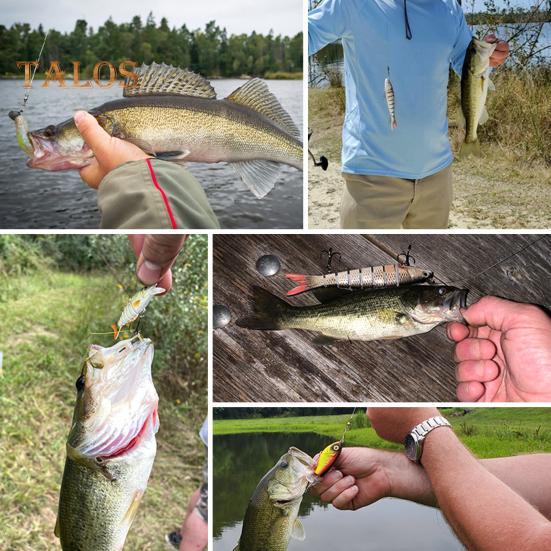 7.5CM/12G Multi-Jointed VIB Fishing Lure with Hooks Realistic 2-Section Swimbait Hard Artificial Bait Freshwater Saltwater Fishing Accessories