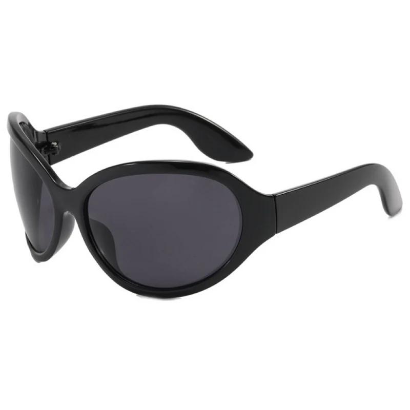 Fashion Brand Y2K Punk Sunglasses New Women Men Oval Sports Sun Glasses Female Oversized Black Shades Eyewear UV400