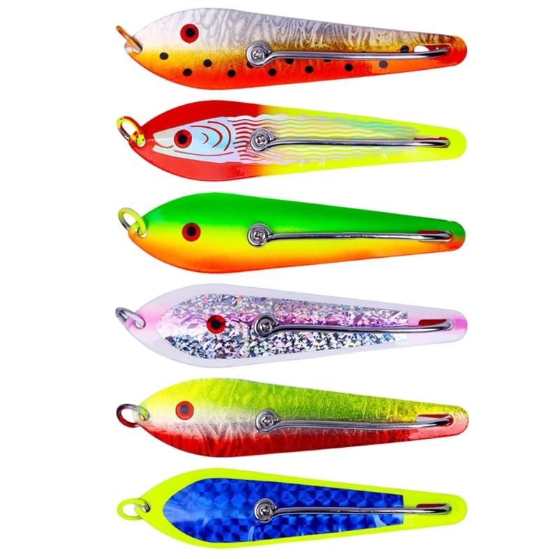 6Pcs Fishing Sequins Lures Baits Metal Fishing Lures, Spoons Hard Fishing Lures Fishing Spoons Lures Single Hook Set 1
