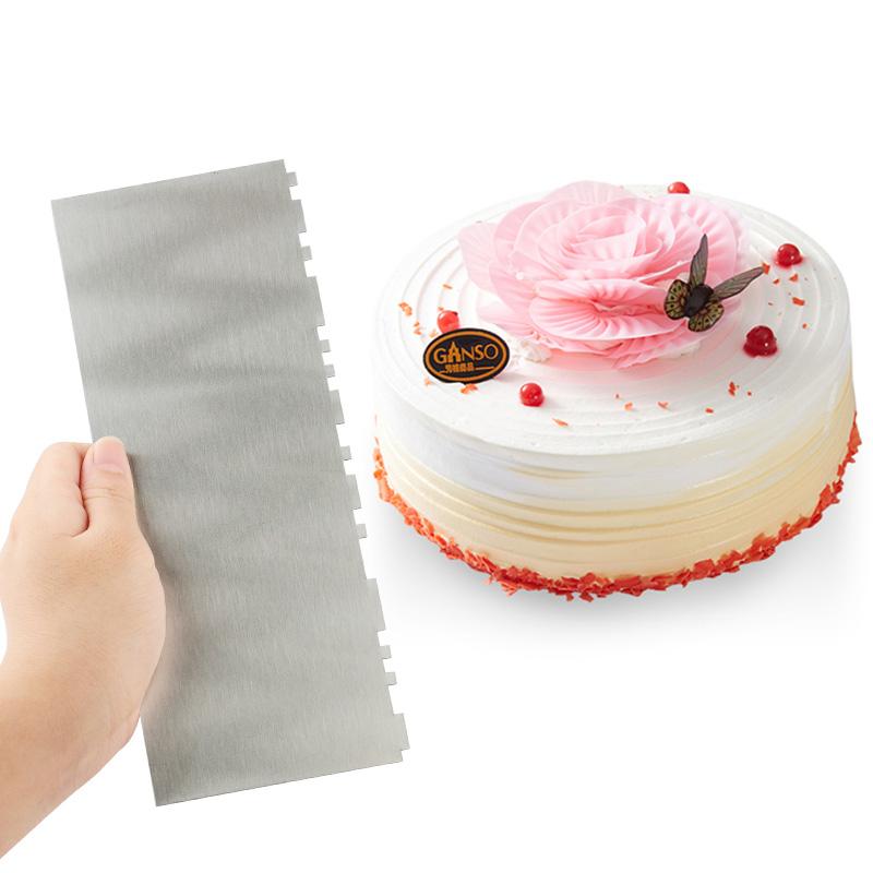 1pcs Stainless Steel Cake Decorating Tools Cake Scrapers Pastry Comb Smoother Decorating Baking Tools Kitchen Baking Mold