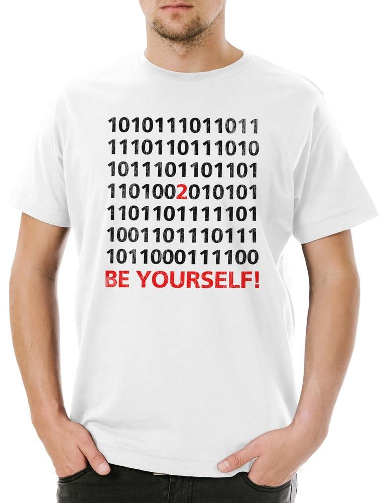 Be Yourself Binary Men's T-Shirt Code Binary Computer Scientist Programmer PC