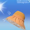 Women's Big Brim Sunscreen Breathable Sun Visor Bucket Hat with Sweet Bowknot