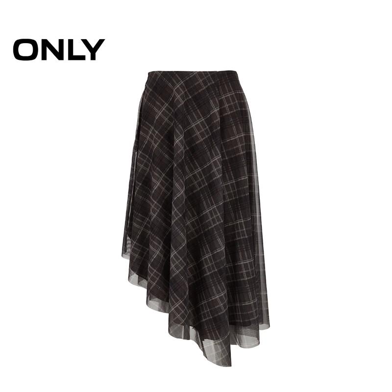 Only 2025 Summer British Retro Plaid A-line Midi Skirt