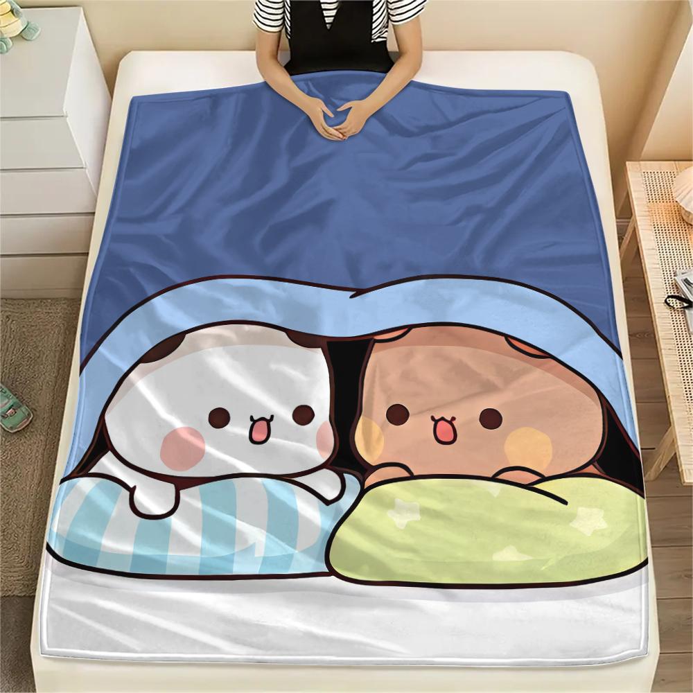 1PC Bubu Dudu Print Flannel Blanket, High quality All Seasons, Home Decor, Warmth and Comfort, Perfect for Christmas Gifts