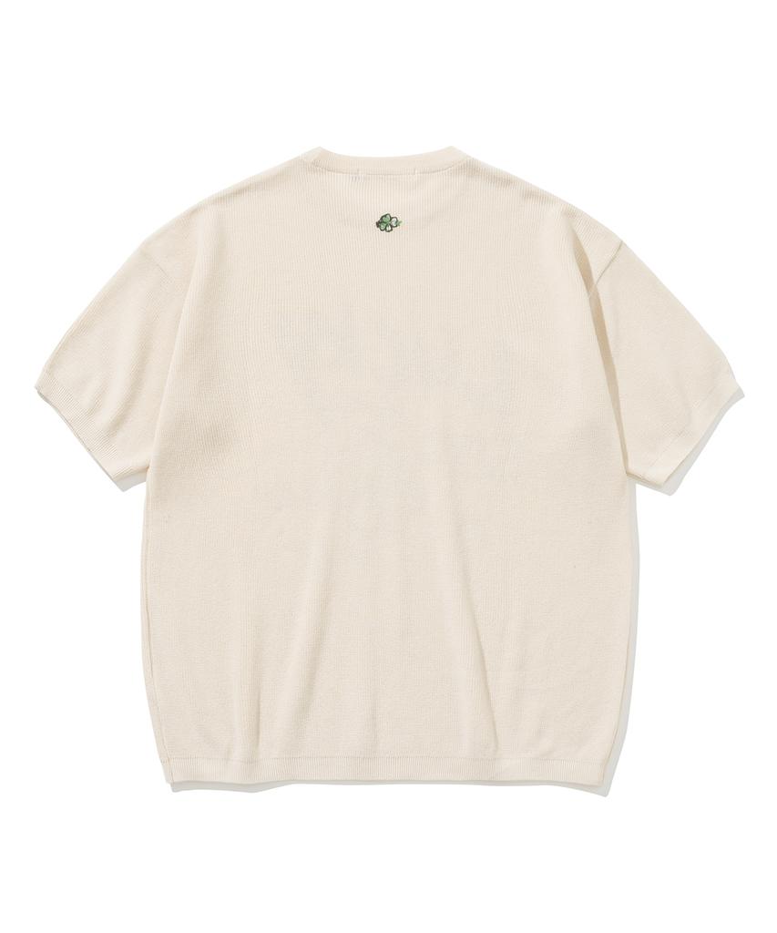 KNITTED Coolever Clover Round Knit Ivory